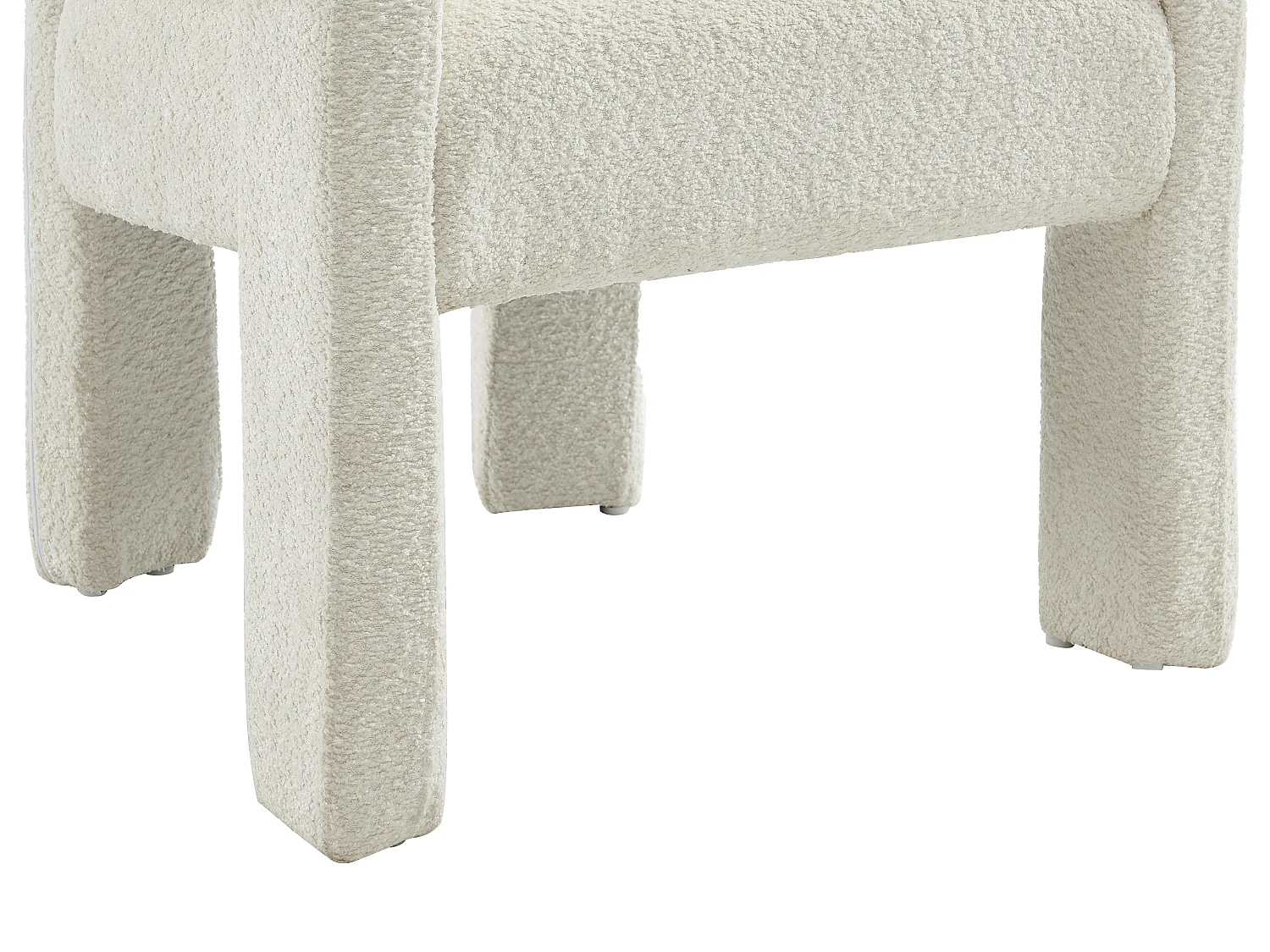 Silla con brazos de tela rizada y metal - Blanco - SOFANA de Pascal MORABITO