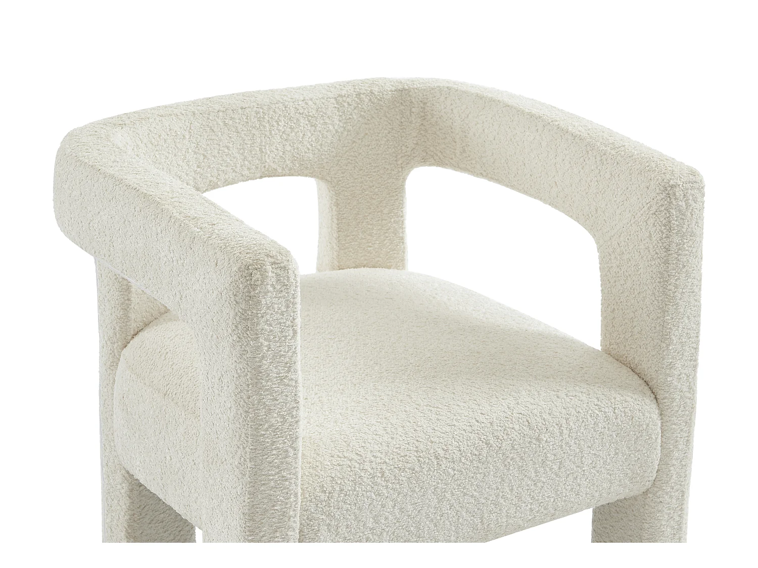 Silla con brazos de tela rizada y metal - Blanco - SOFANA de Pascal MORABITO