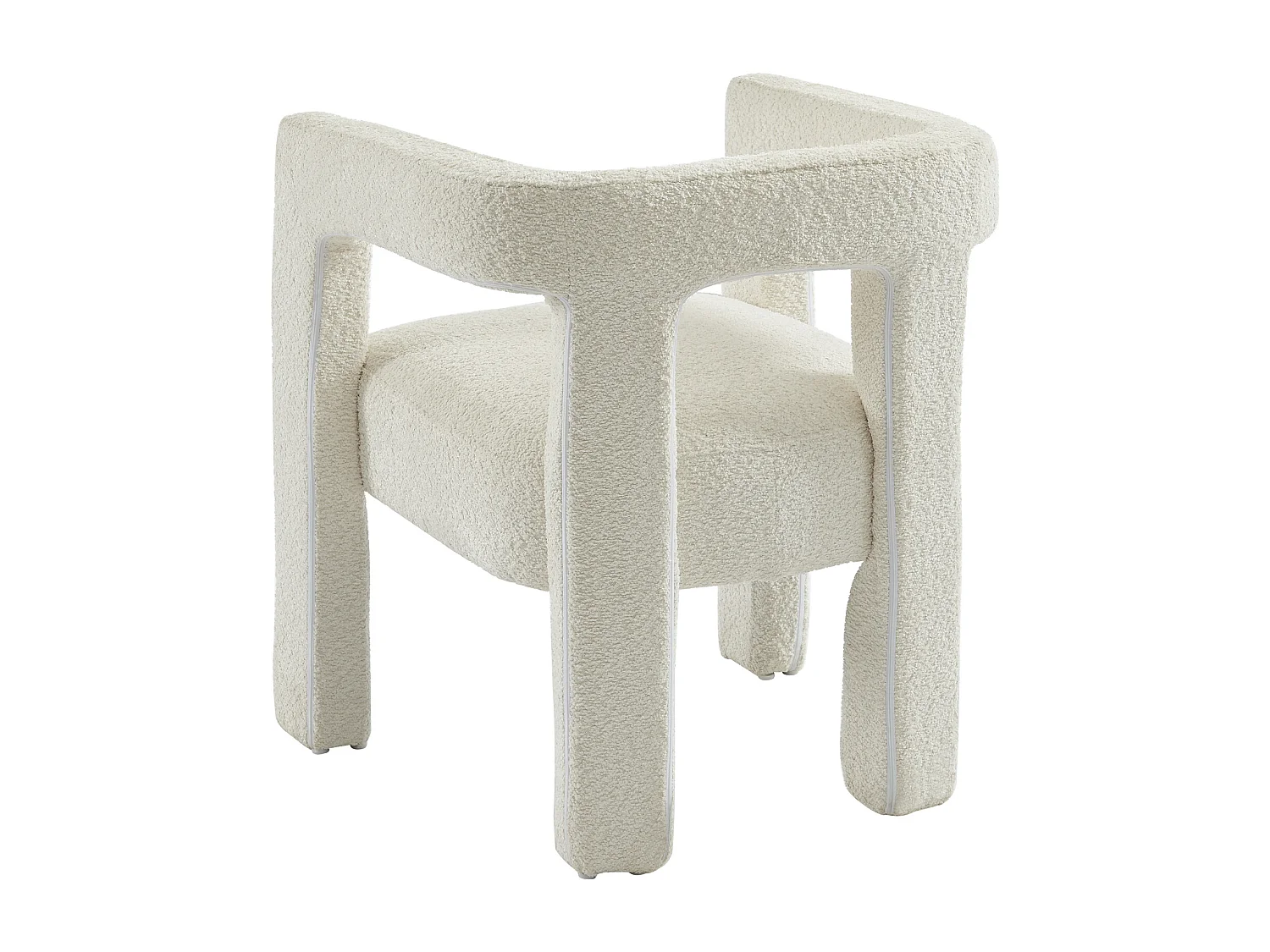 Silla con brazos de tela rizada y metal - Blanco - SOFANA de Pascal MORABITO