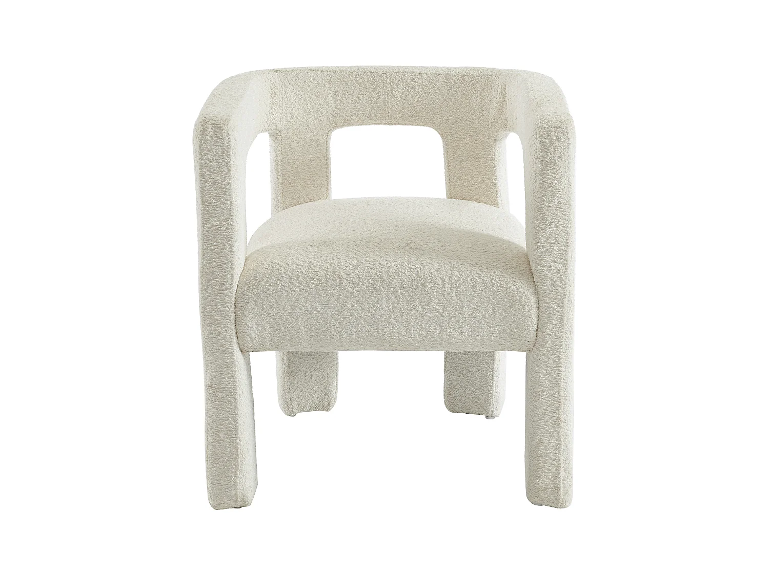 Cadeira com apoios de braço em tecido bouclé e metal branco - SOFANA de Pascal MORABITO