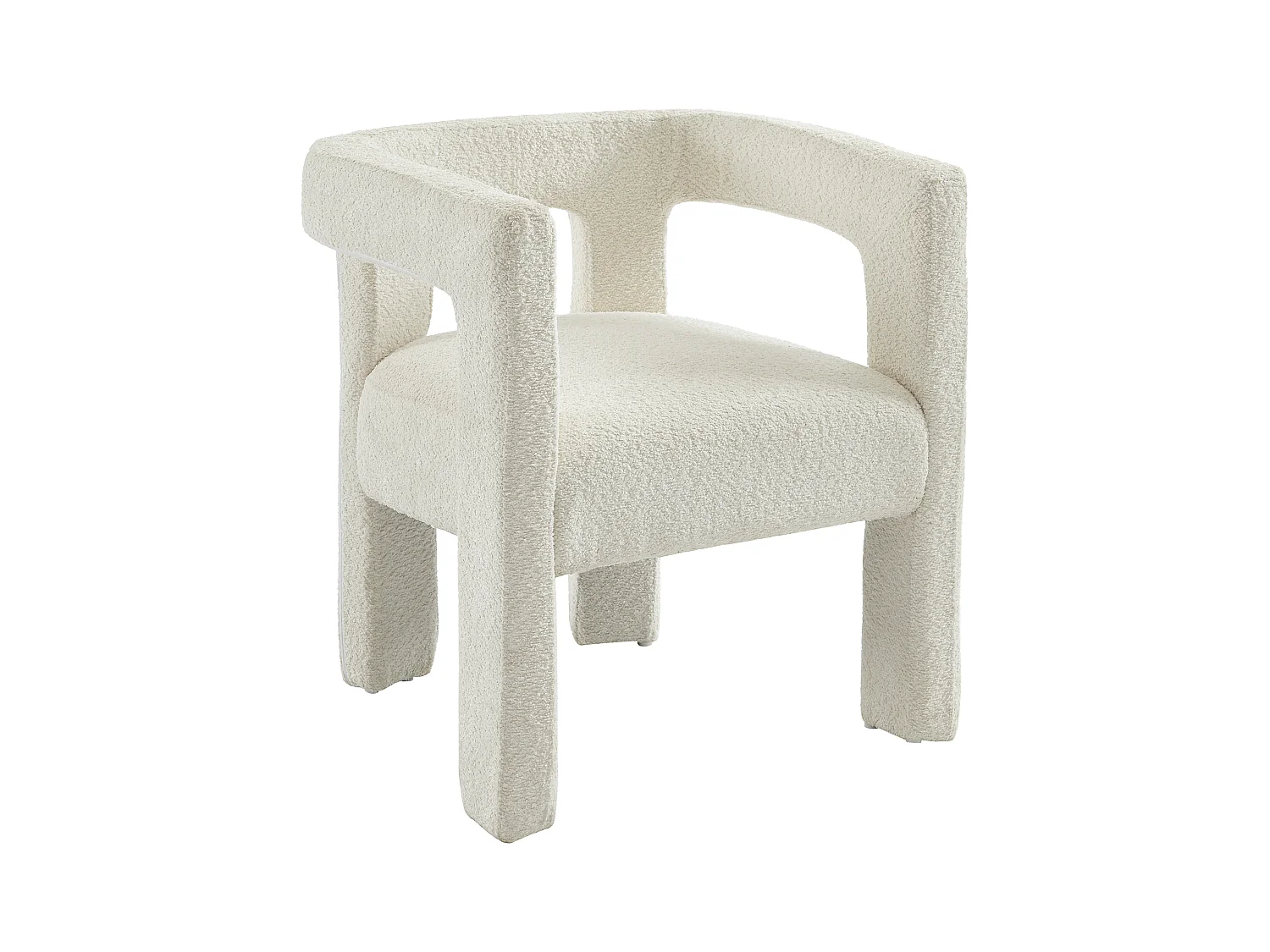 Cadeira com apoios de braço em tecido bouclé e metal branco - SOFANA de Pascal MORABITO