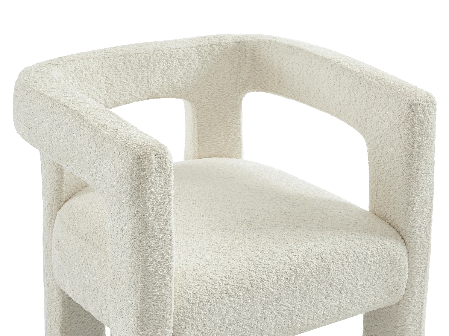 Sedia con braccioli in Tessuto bouclette e Metallo Bianco  - SOFANA di Pascal MORABITO