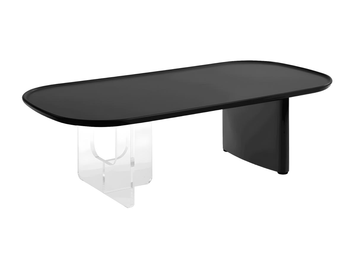 Couchtisch - MDF & Acryl - Schwarz & Transparent- RASIA günstig online kaufen