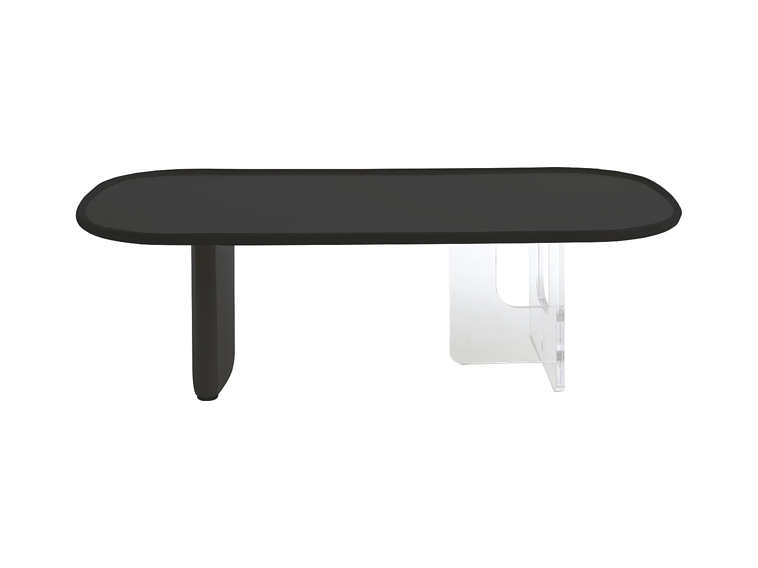 Stolik kawowy z MDF i akrylu - Czarny i przezroczysty - RASIA