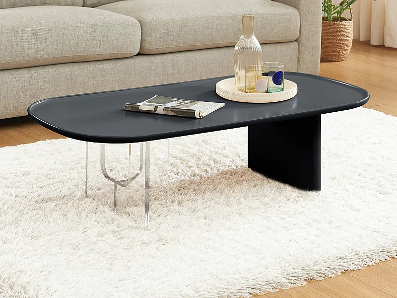 Couchtisch - MDF & Acryl - Schwarz & Transparent- RASIA