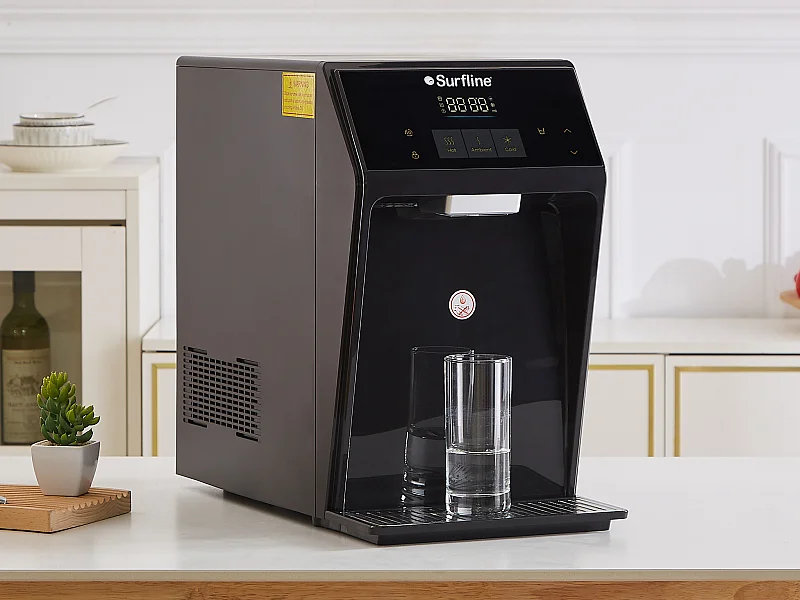 Compacte, zuiverende waterfontein - koud/warm water - Zwart - WATERIA