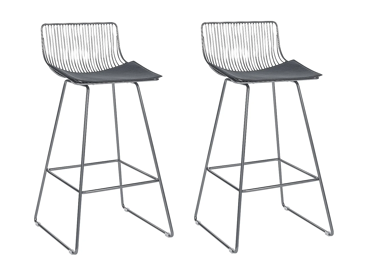 Set van 2 barstoelen FREDONIA Metaal Zilver