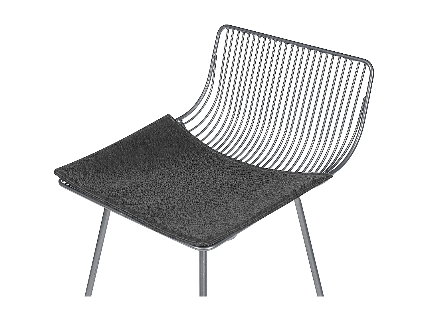 Lot de 2 chaises de bar FREDONIA Métal Argenté