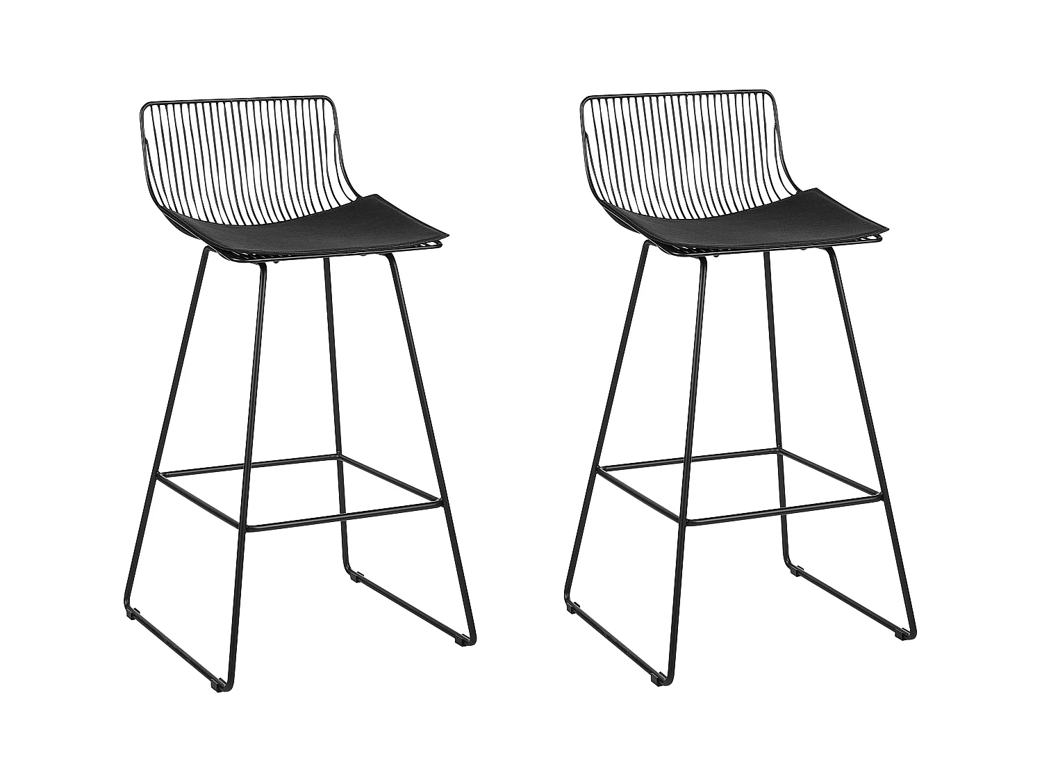 Lot de 2 chaises de bar FREDONIA Métal Noir