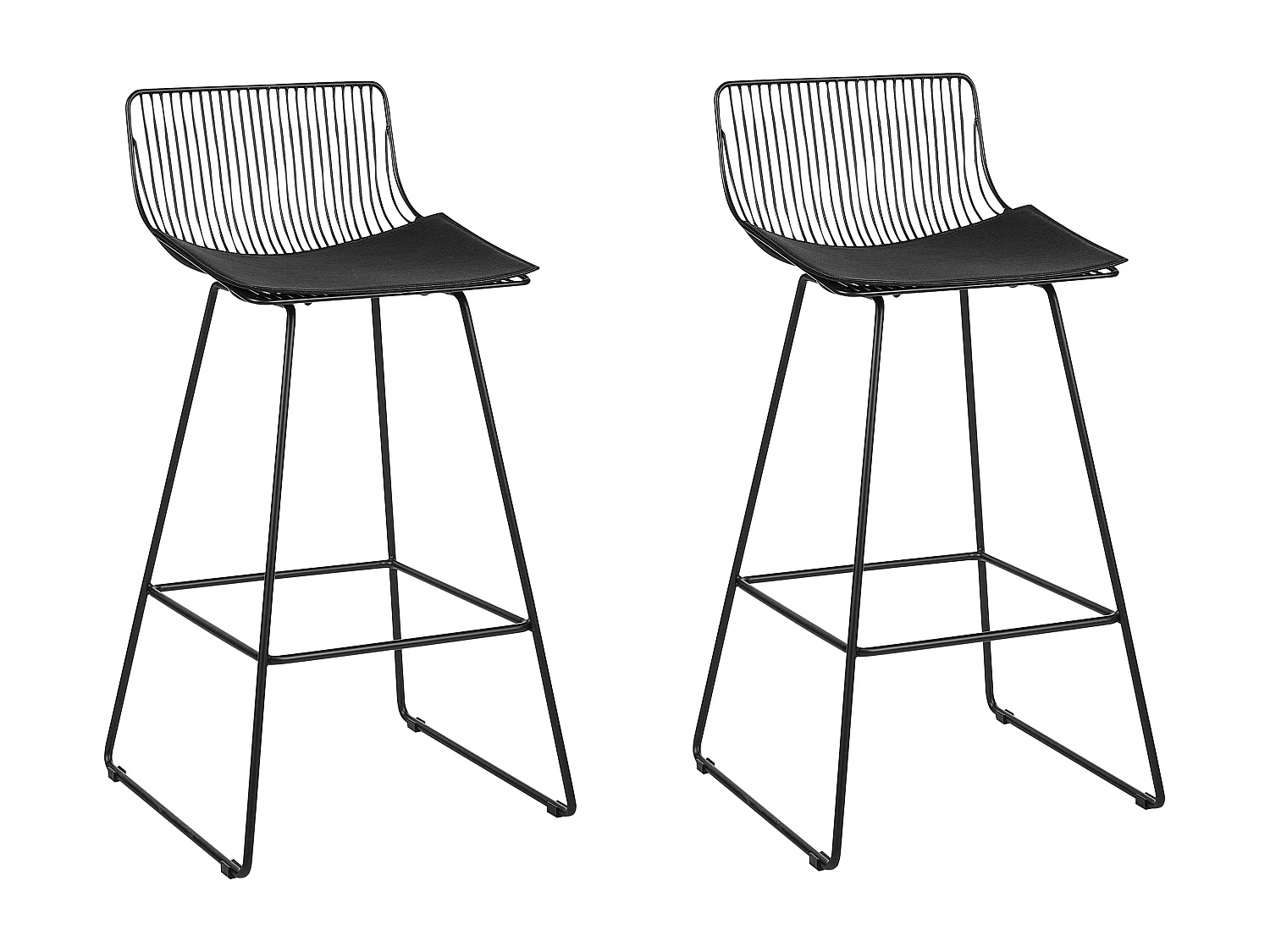 Lot de 2 chaises de bar FREDONIA Métal Noir