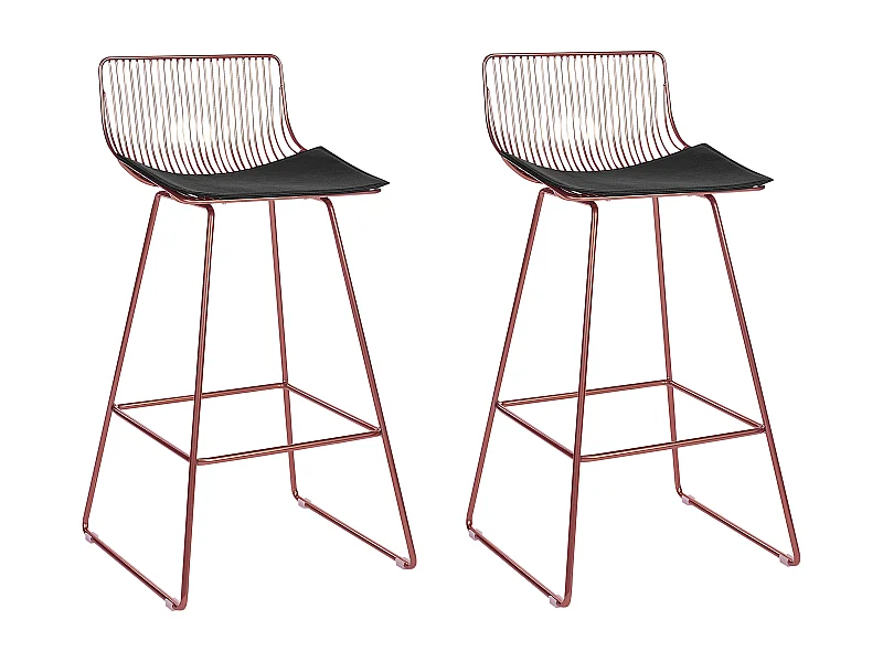 Set van 2 barstoelen FREDONIA Metaal Roségoud
