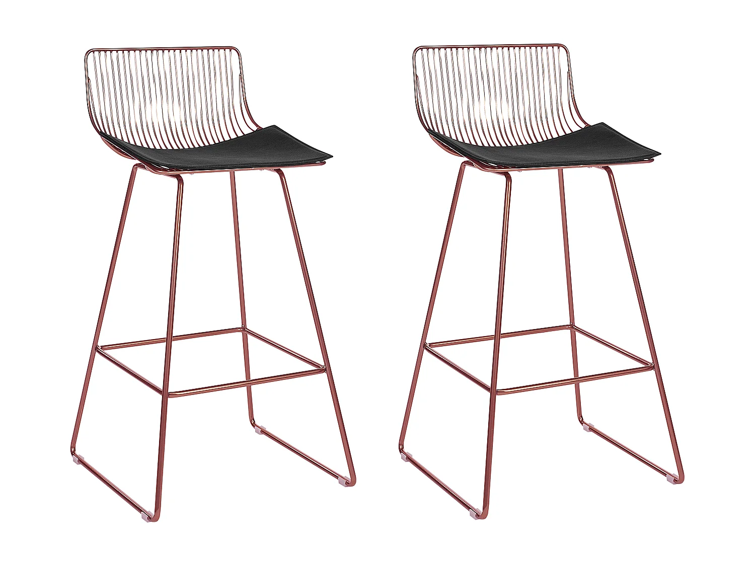 Lot de 2 chaises de bar FREDONIA Métal Rose doré