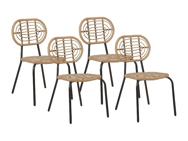 Lot de 4 chaises de jardin PRATELLO Naturel