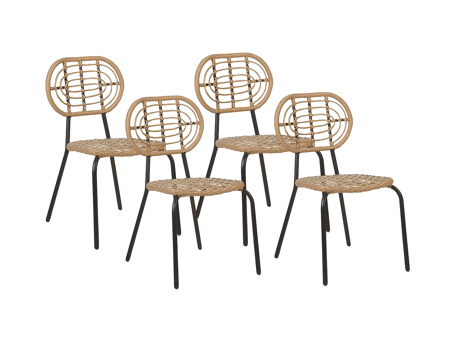 Lot de 4 chaises de jardin PRATELLO Naturel
