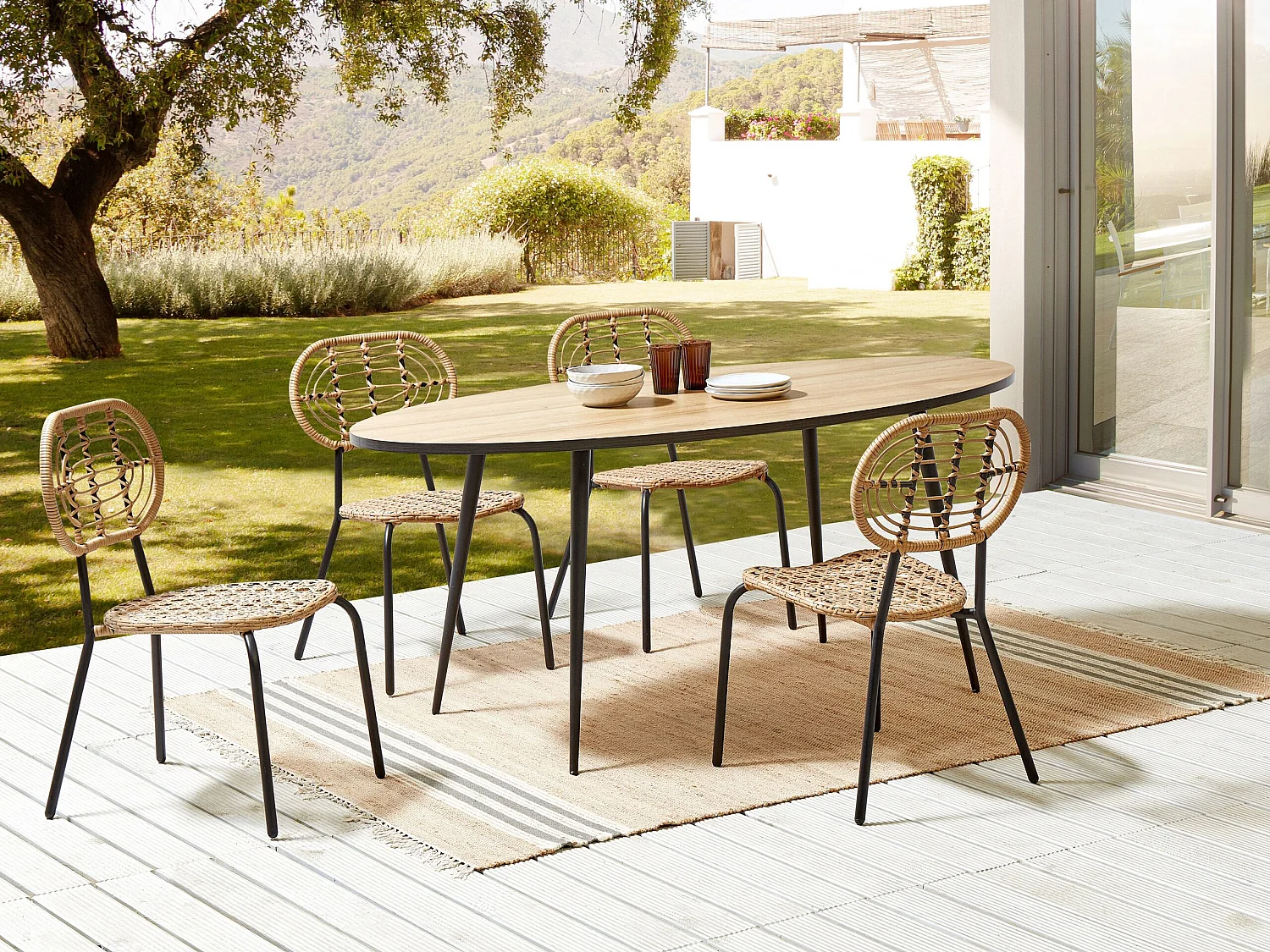 Set di 4 sedie da giardino PRATELLO Naturale