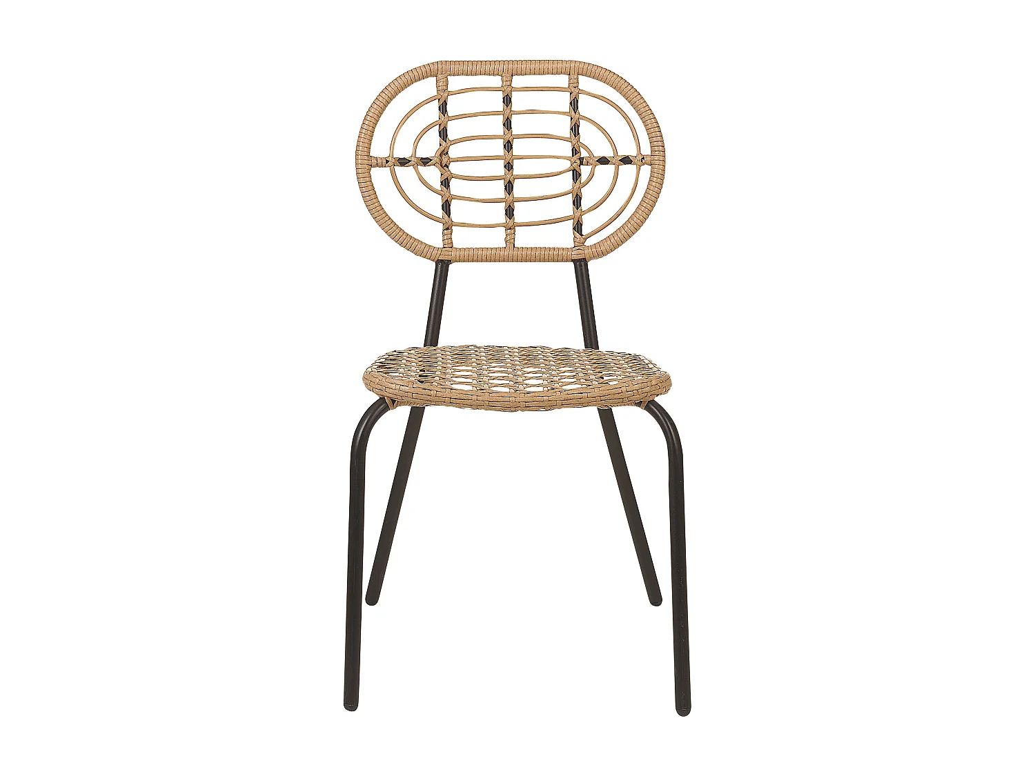 Set mit 8 Stühlen PRATELLO Polyrattan Naturfarben