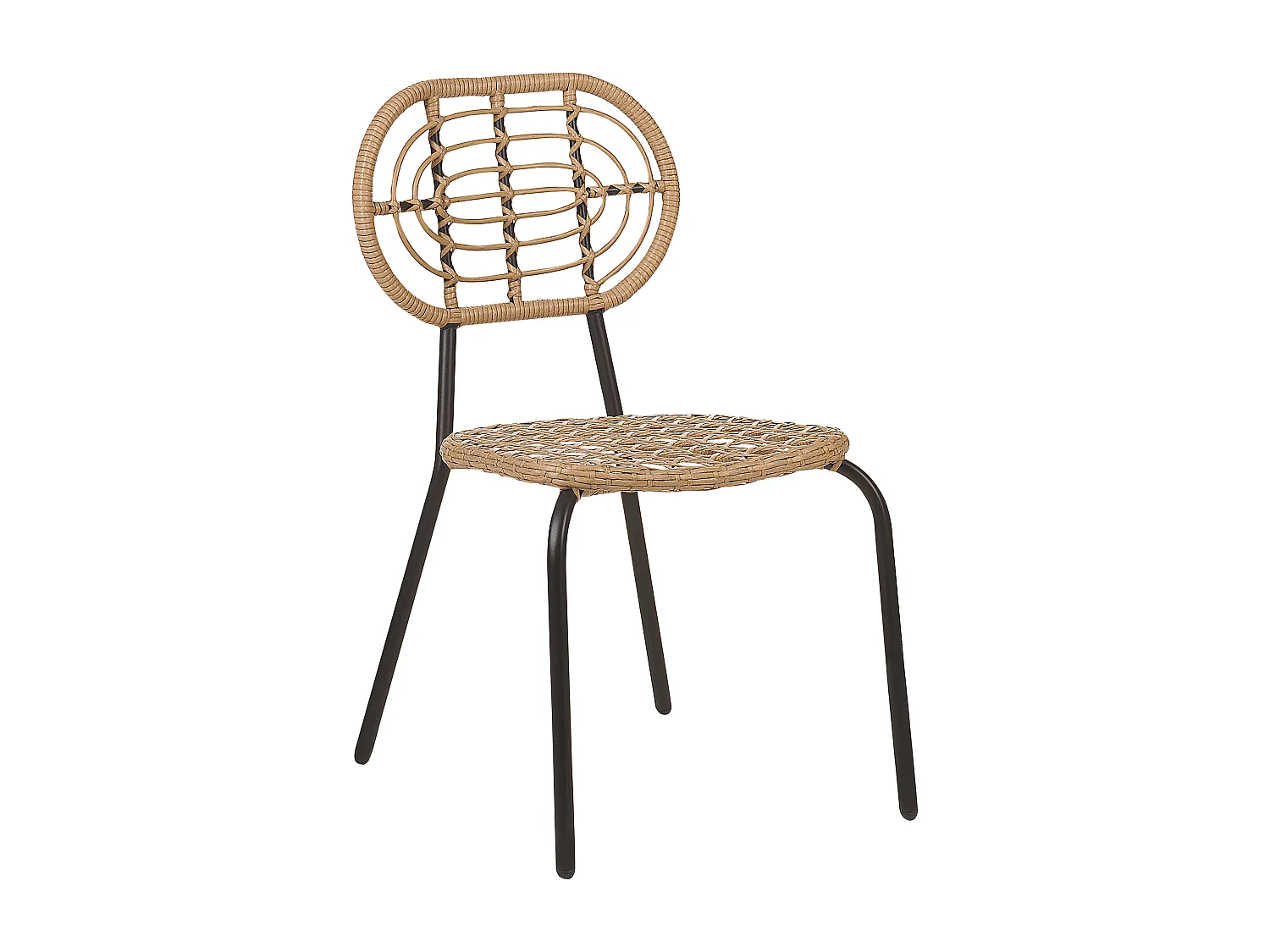 Set mit 8 Stühlen PRATELLO Polyrattan Naturfarben