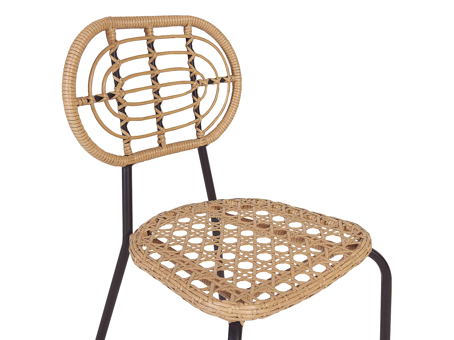 Set mit 8 Stühlen PRATELLO Polyrattan Naturfarben