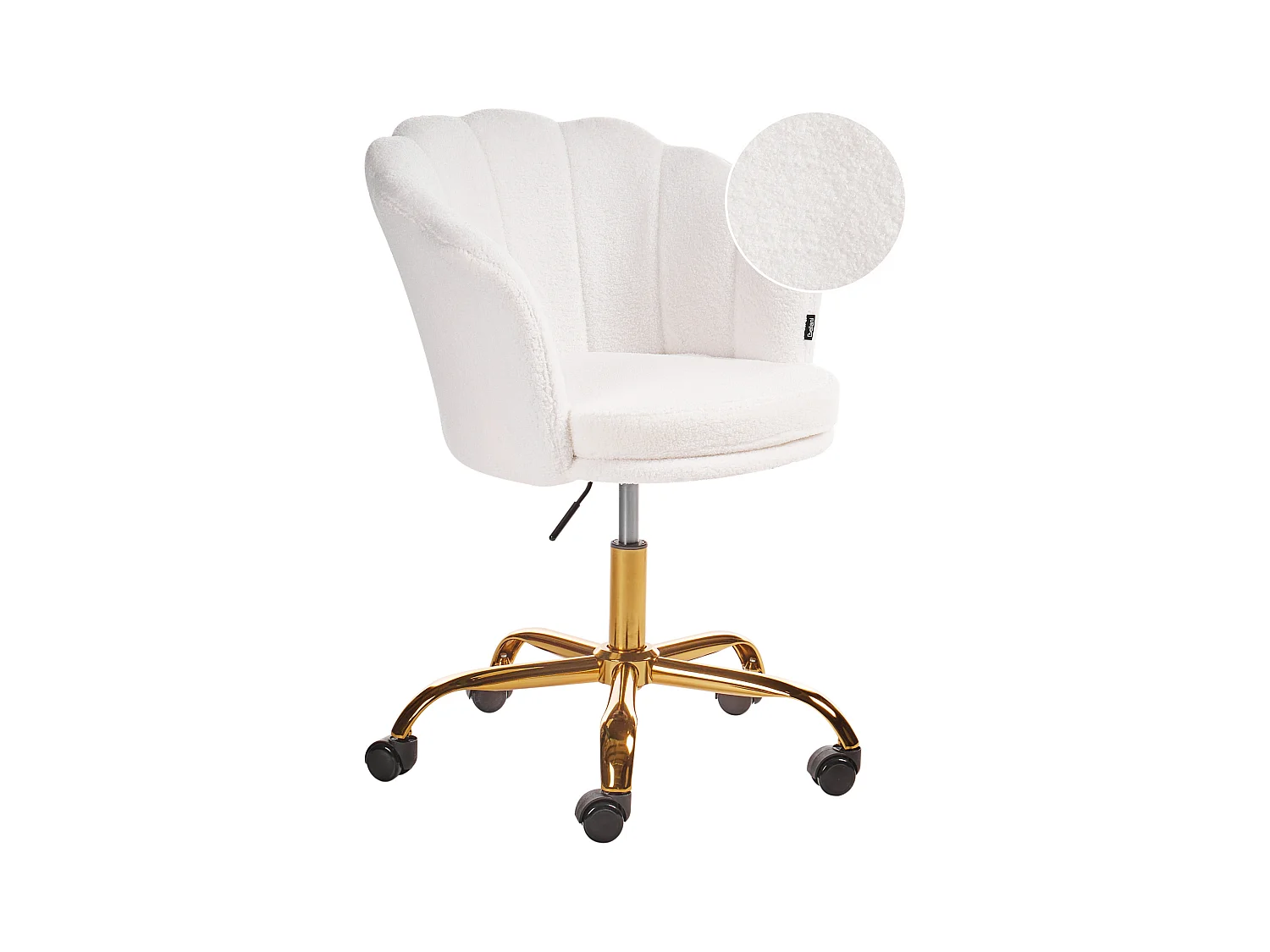 Chaise de bureau MONTICELLO Bouclé Blanc
