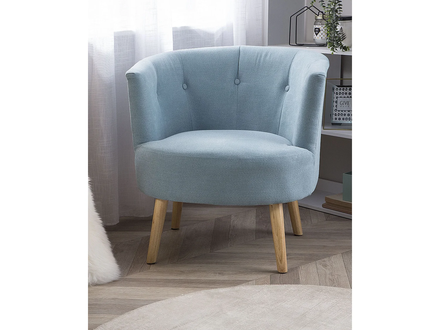 Sessel ODENZEN Stoff Hellblau