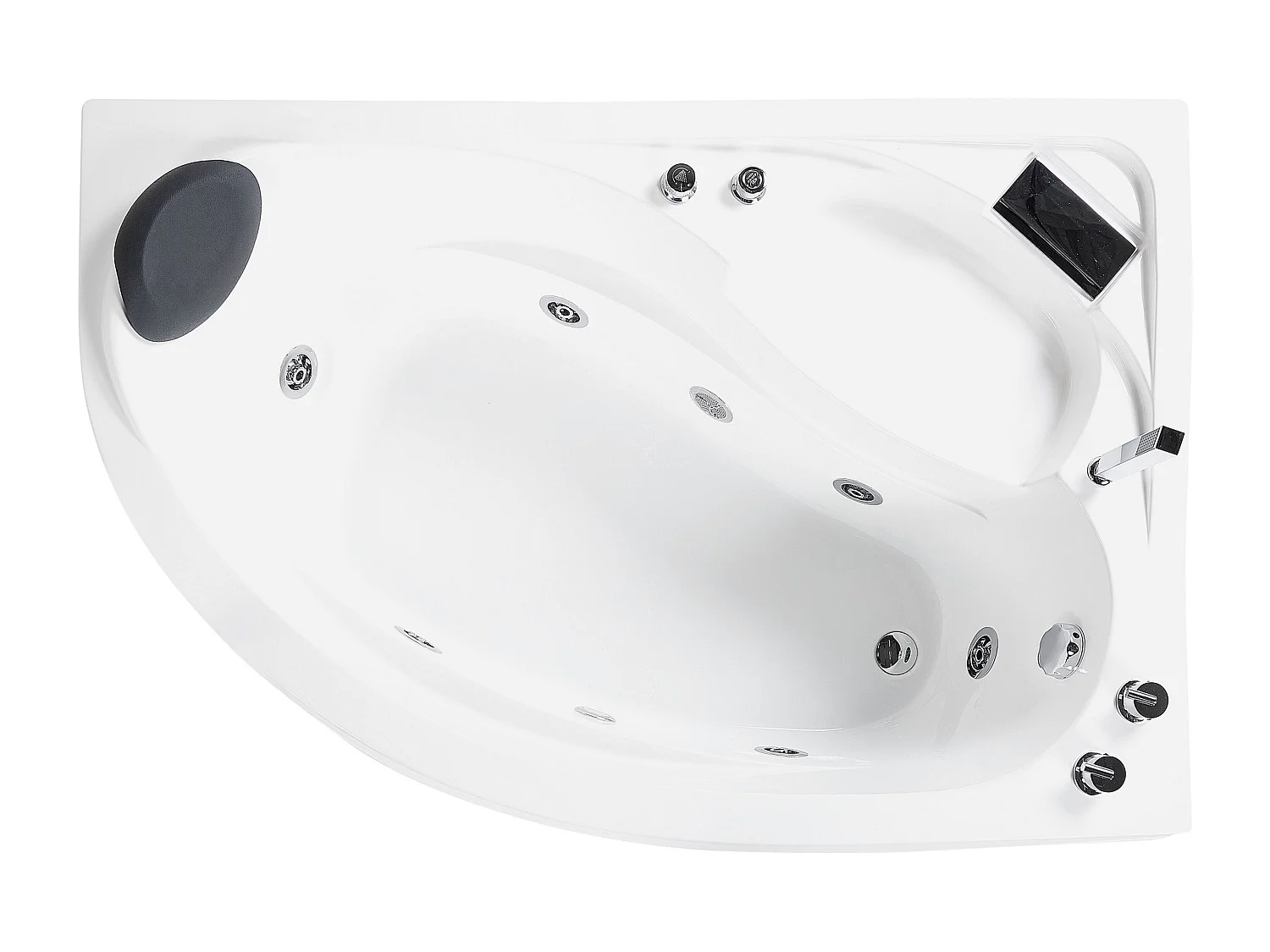 Hoek bubbelbad met LED NEIVA Linkerzijde 150 x 100 cm Wit