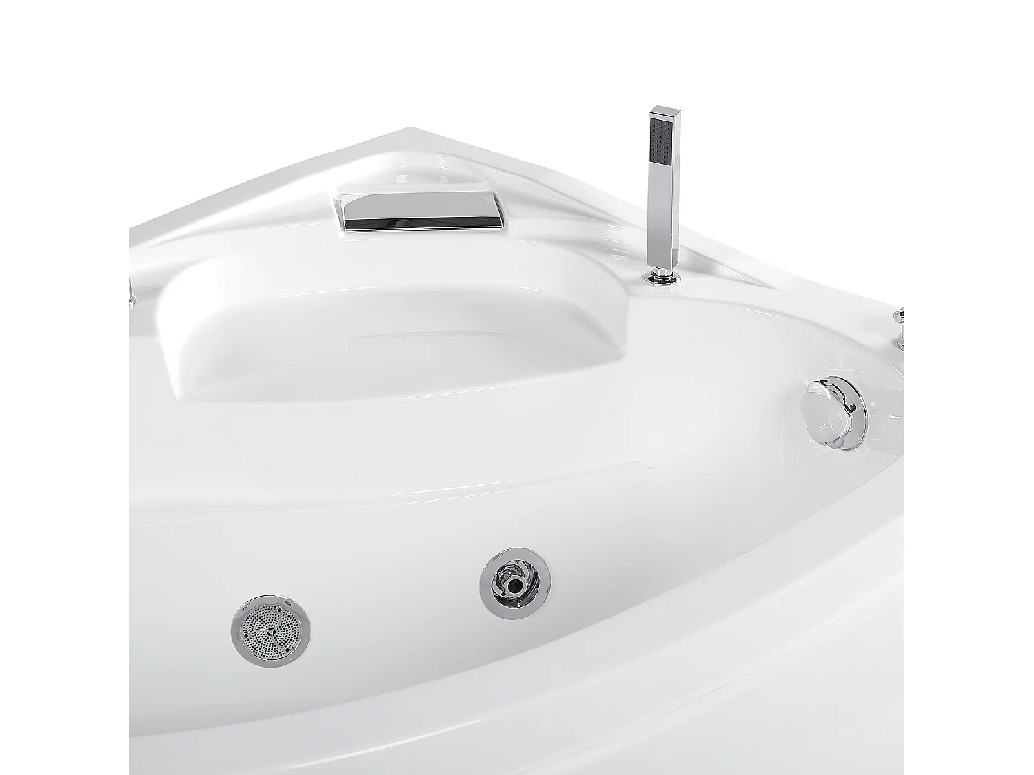 Hoek bubbelbad met LED NEIVA Linkerzijde 150 x 100 cm Wit