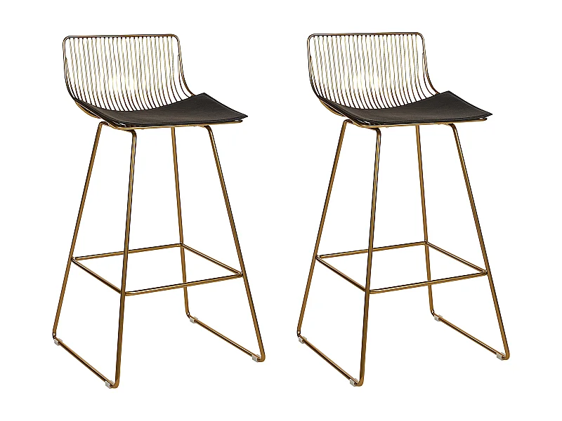 Lot de 2 chaises de bar FREDONIA Métal Doré