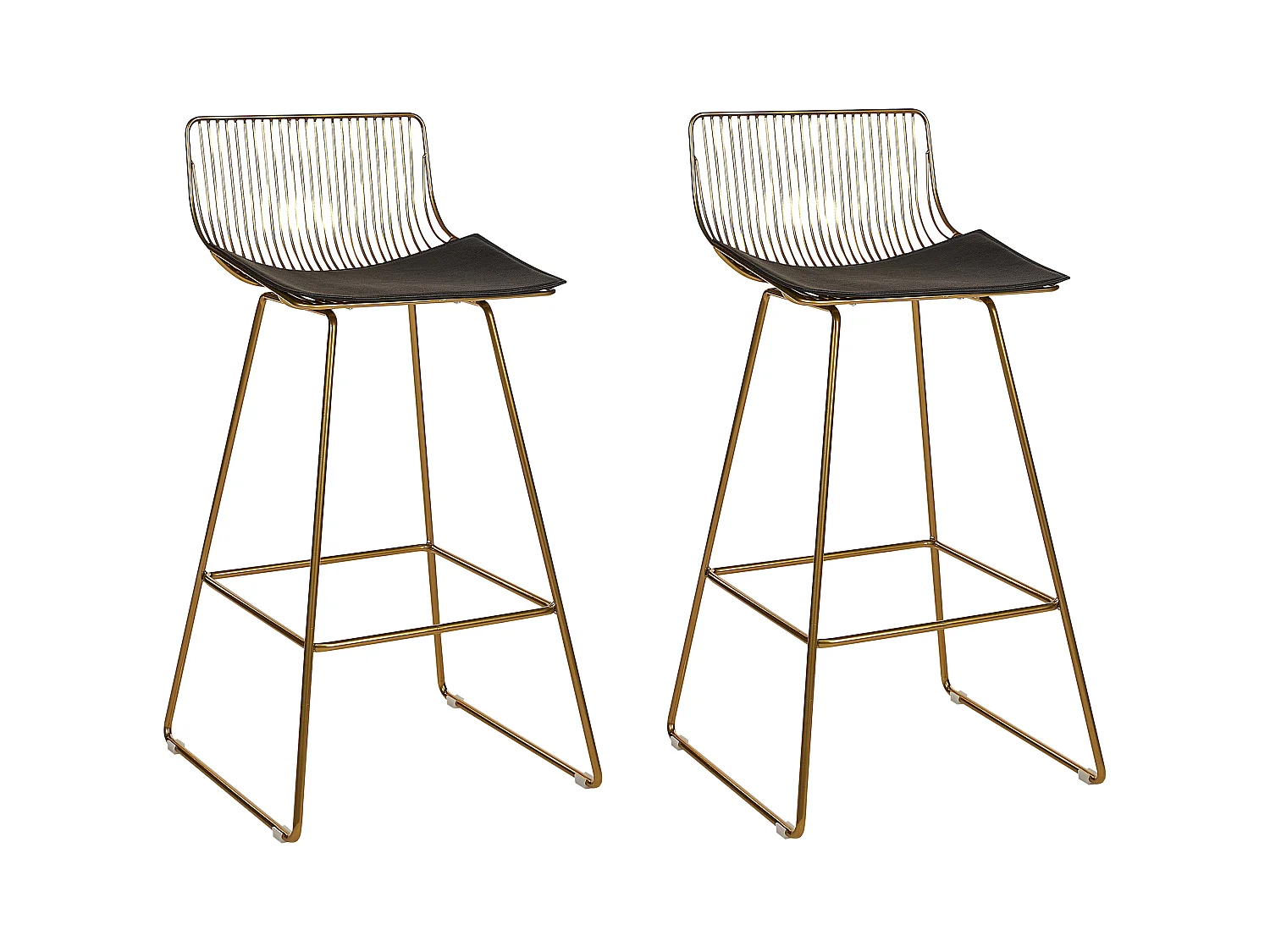 Lot de 2 chaises de bar FREDONIA Métal Doré