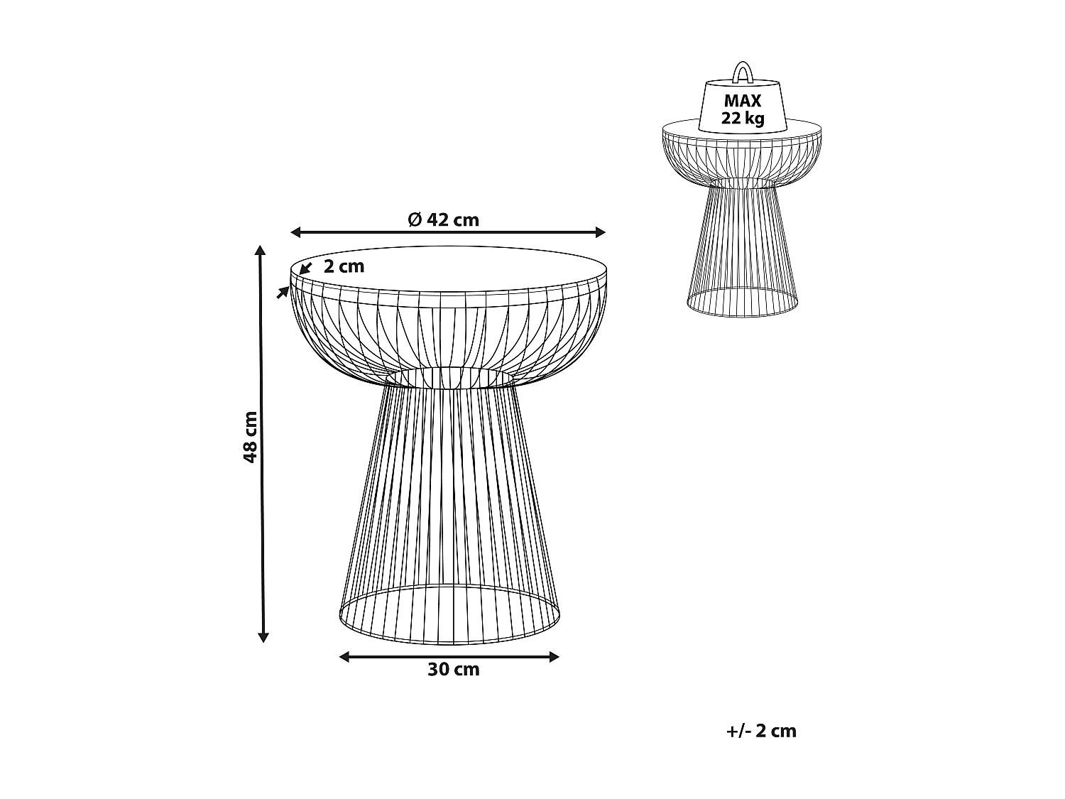 Table d'appoint CHEYNES Marbre Doré