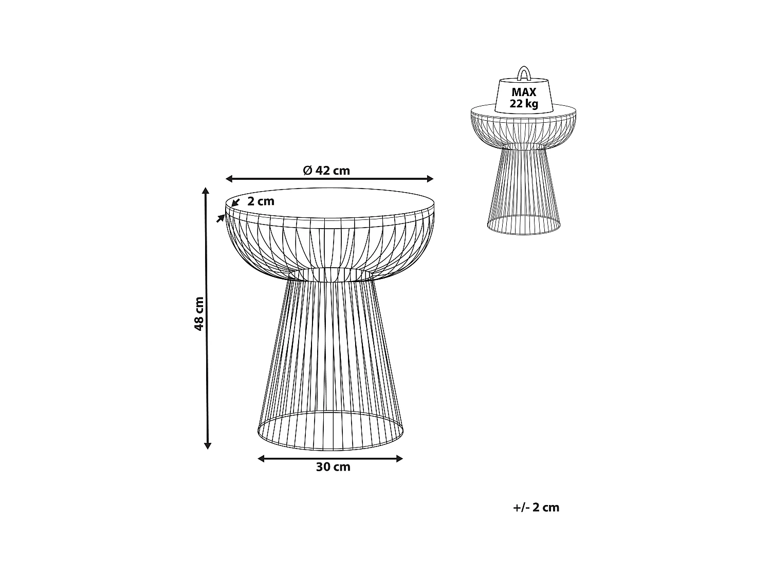 Stolik pomocniczy CHEYNES Marmur Złoty