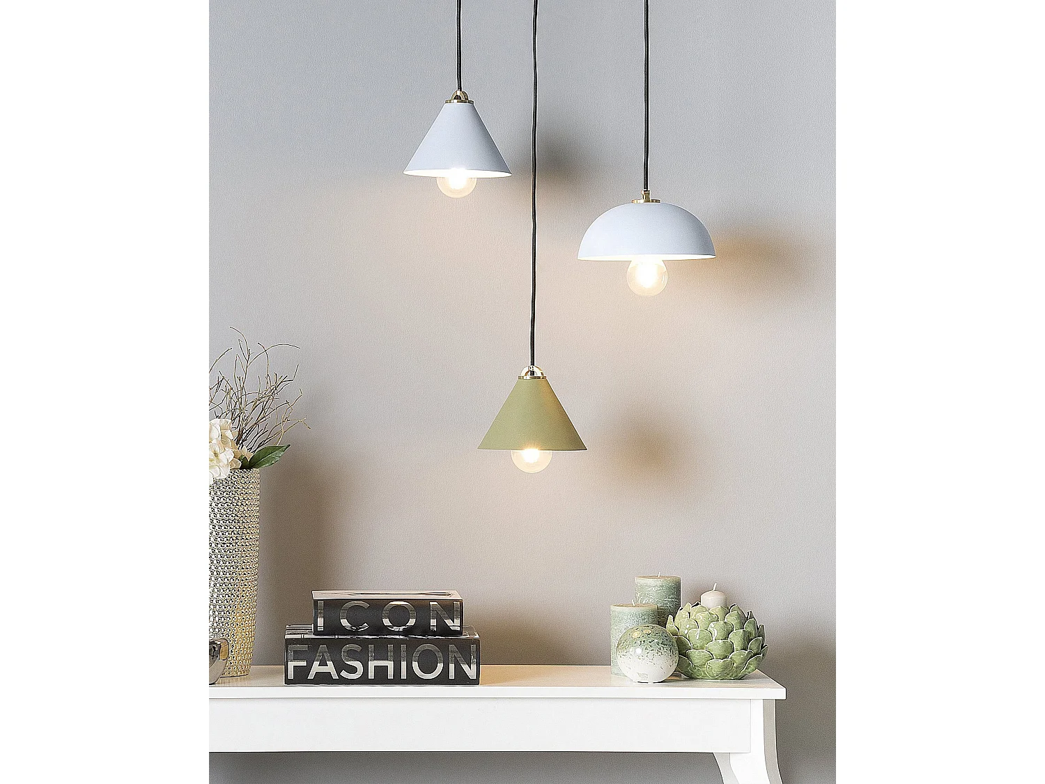 Candeeiro suspenso ARAGON Metal Azul claro