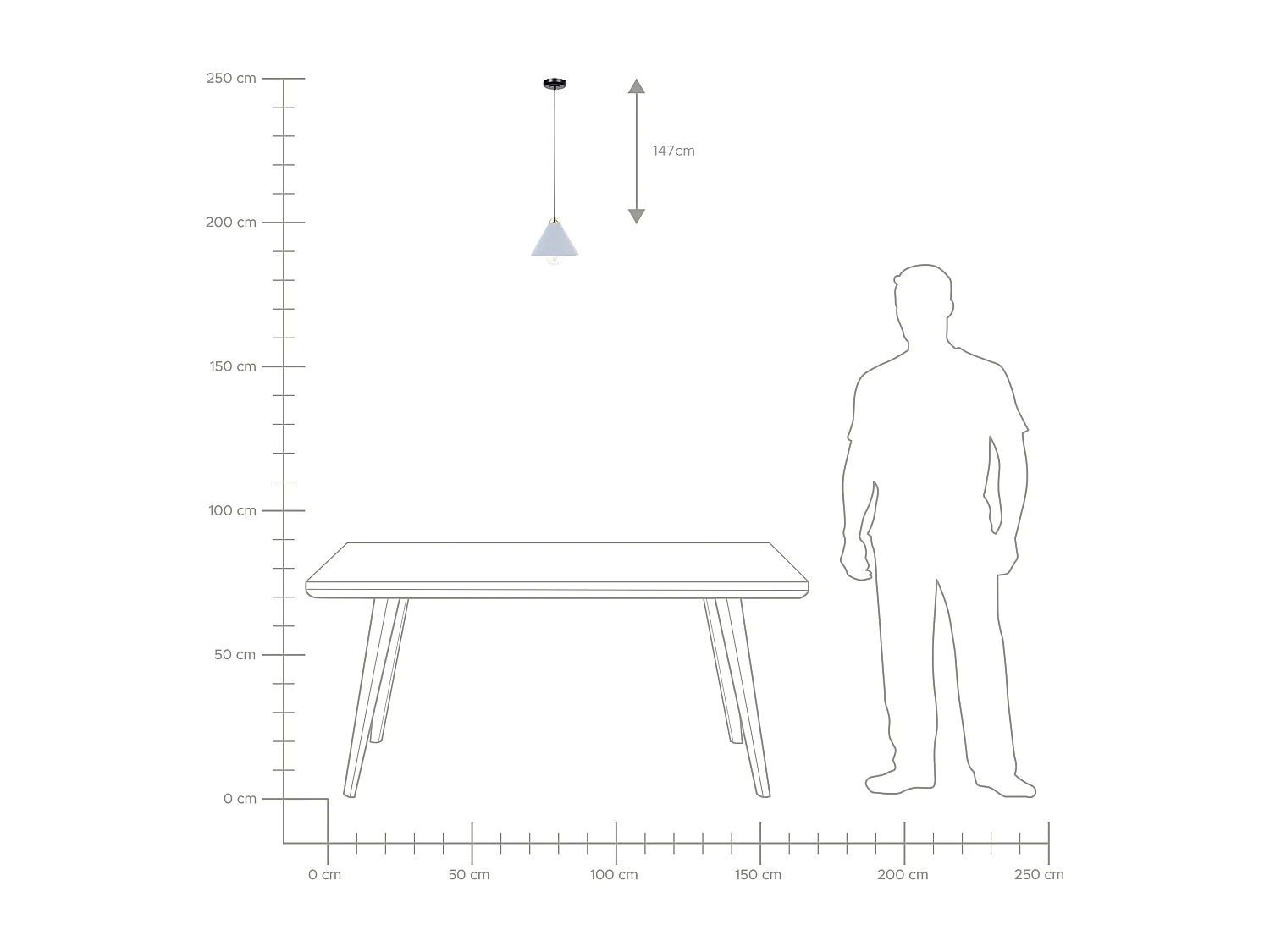 Candeeiro suspenso ARAGON Metal Azul claro