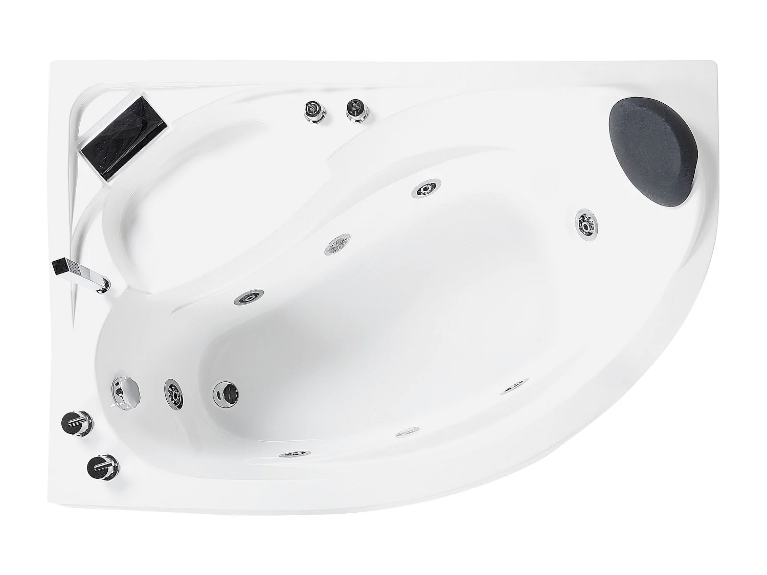 Baignoire d'angle à remous avec LED NEIVA Côté droit 150 x 100 cm Blanc