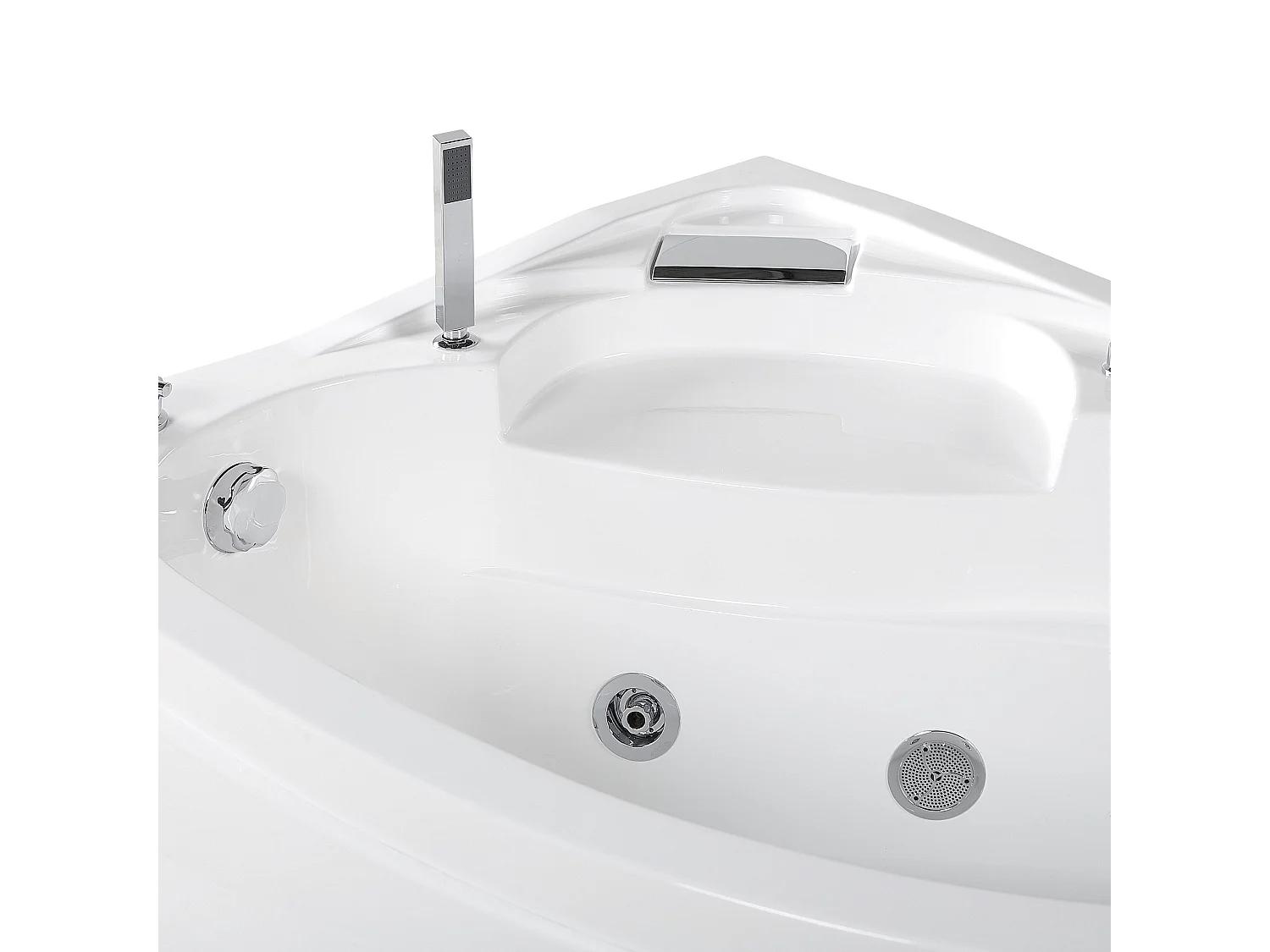 Hoek bubbelbad met LED NEIVA Rechterzijde 150 x 100 cm Wit