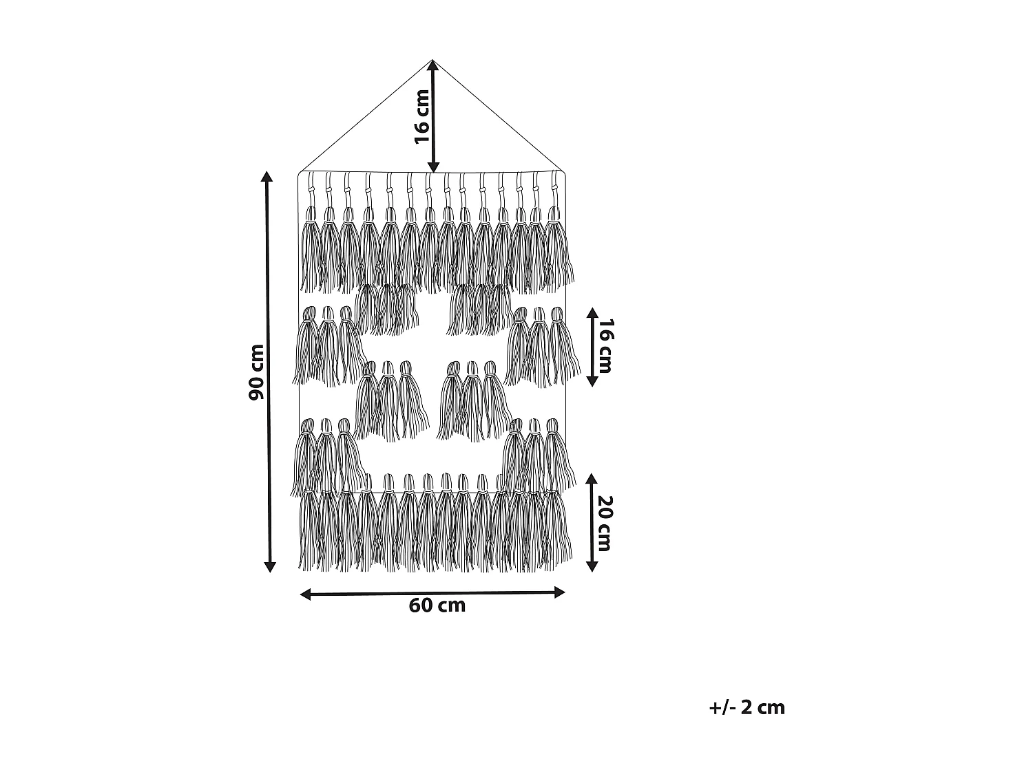 Suspension murale en tissu JIWA Coton 106 cm Gris