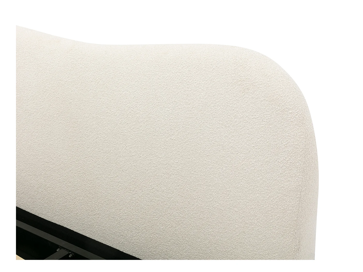 Lit coffre 140 x 190 cm - Tissu bouclette - Blanc - VANARI