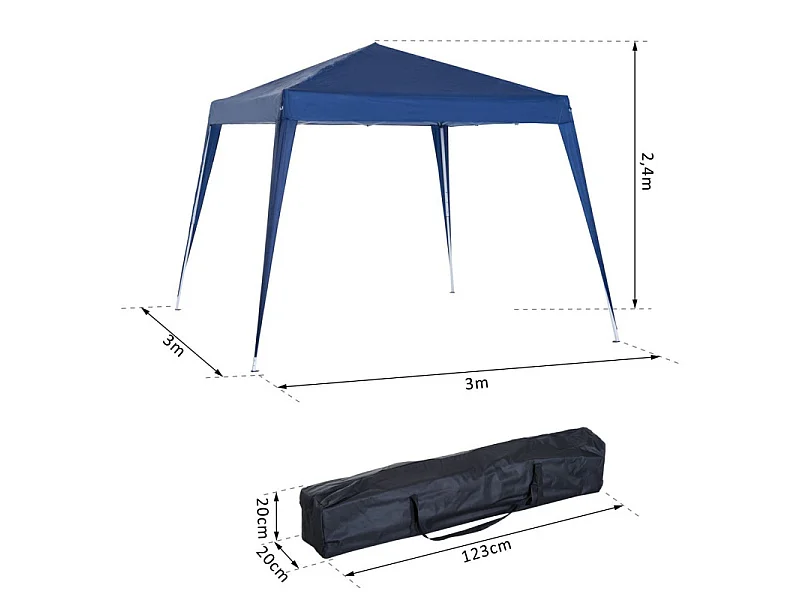 Tonnelle de jardin TONAZUR Bleu