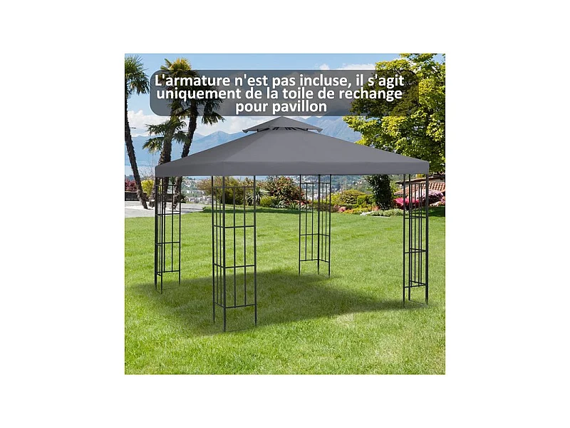 Toile de rechange pour tonnelle SPARA grise