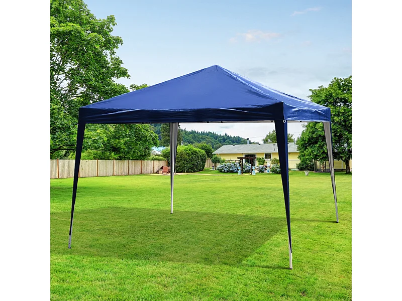 Tonnelle Barnum de Jardin Pliant Imperméabilisé Mikonos 3 x 3 x 2,55 m Bleu