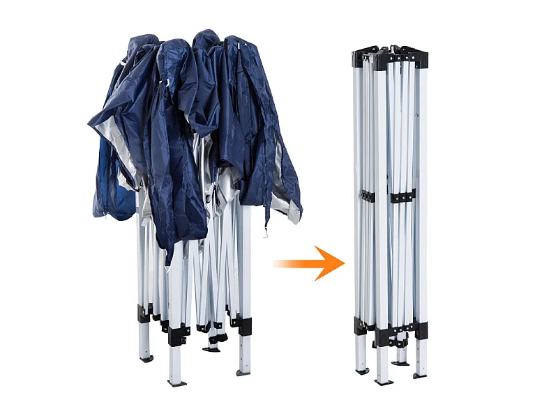 Tonnelle Barnum de Jardin Pliant Imperméabilisé Mikonos 3 x 3 x 2,55 m Bleu