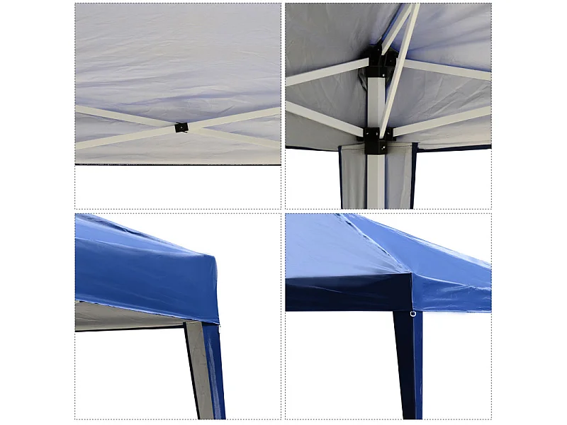 Tonnelle Barnum de Jardin Pliant Imperméabilisé Mikonos 3 x 3 x 2,55 m Bleu