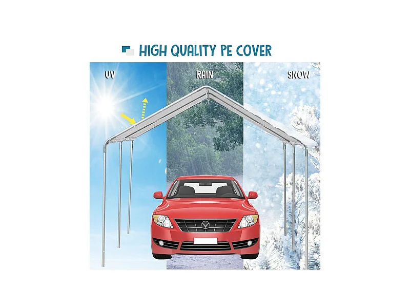 Carport auvent pour voiture COVER blanc