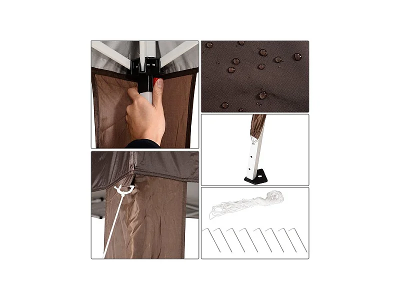 Tonnelle barnum pliante MELBOURNE chocolat