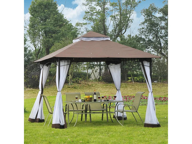 Tonnelle RECREA carrée chocolat et blanc