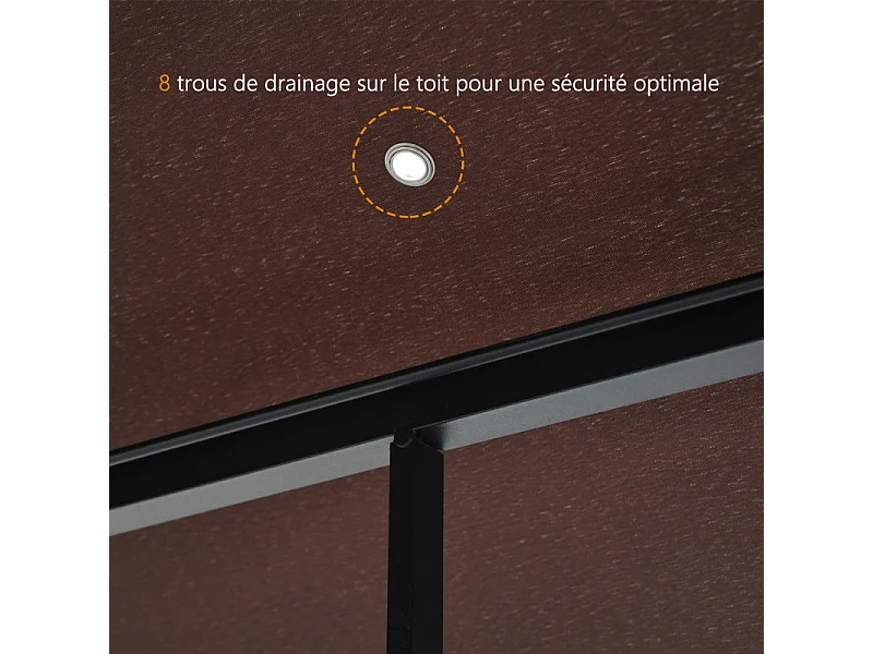 Tonnelle RECREA carrée chocolat et blanc