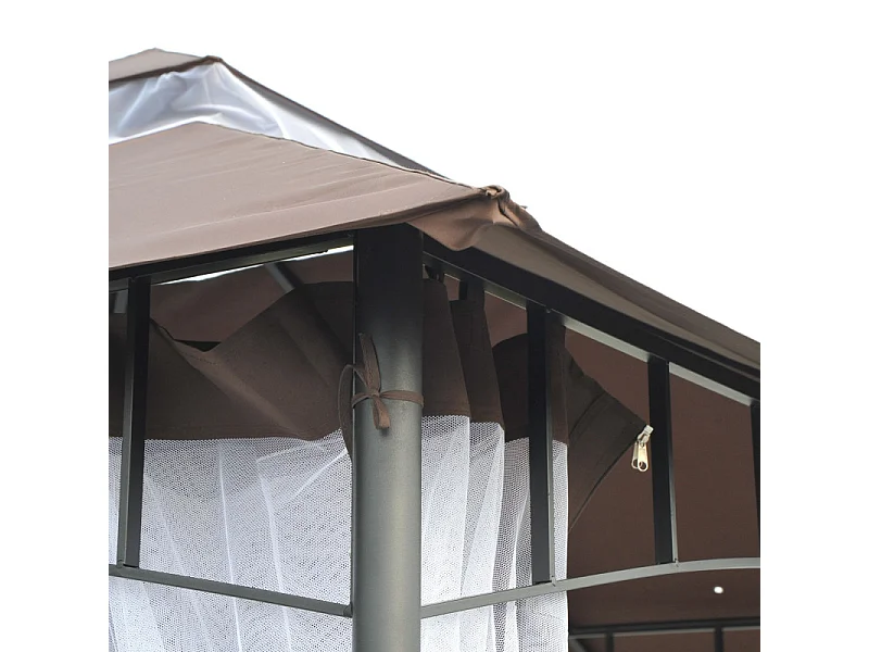 Tonnelle RECREA carrée chocolat et blanc