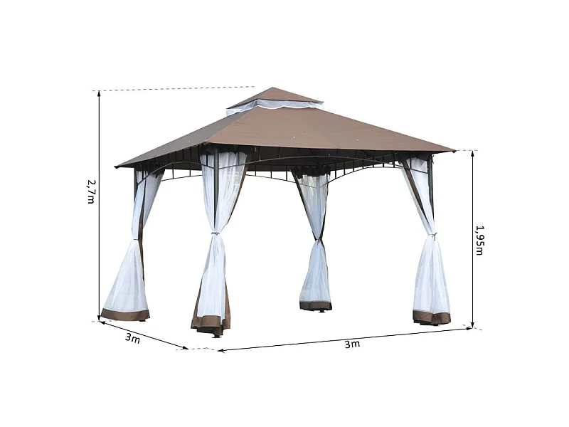 Tonnelle RECREA carrée chocolat et blanc