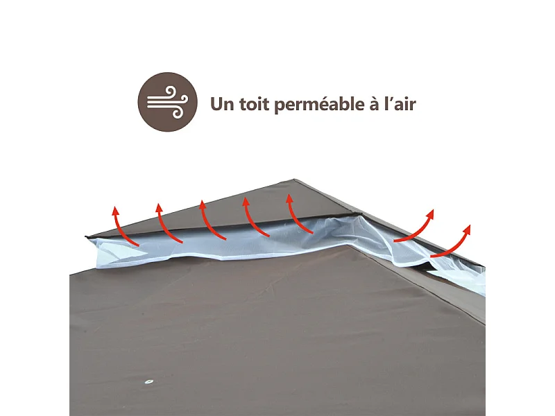 Tonnelle RECREA carrée chocolat et blanc