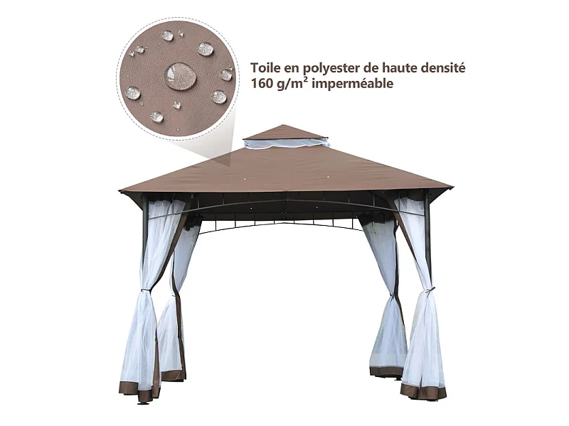 Tonnelle RECREA carrée chocolat et blanc