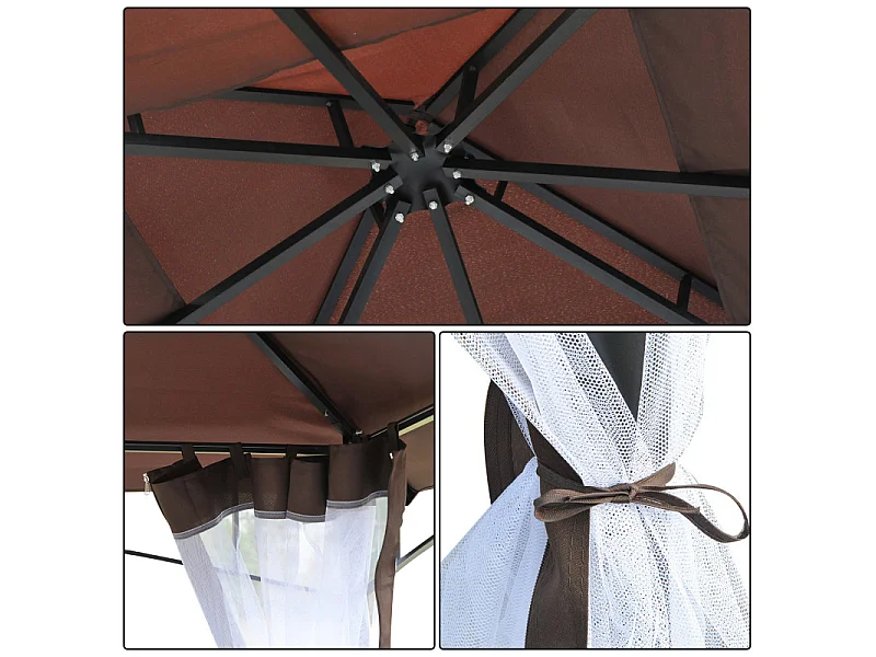 Tonnelle RECREA carrée chocolat et blanc